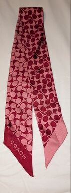Coach Skinny Scarf Pony Tail Pink EUC